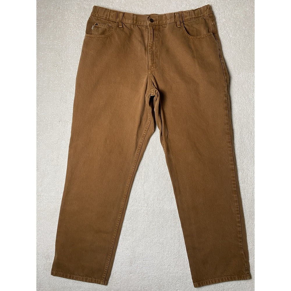 LL‎ Bean Comfort Waist Relaxed Fit Khaki Pants Men's 38x32 Measured 36x30 Brown